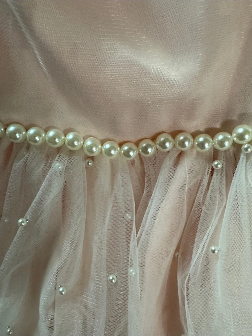 American Princess Pink Pearl-Embellished Tulle Formal Dress